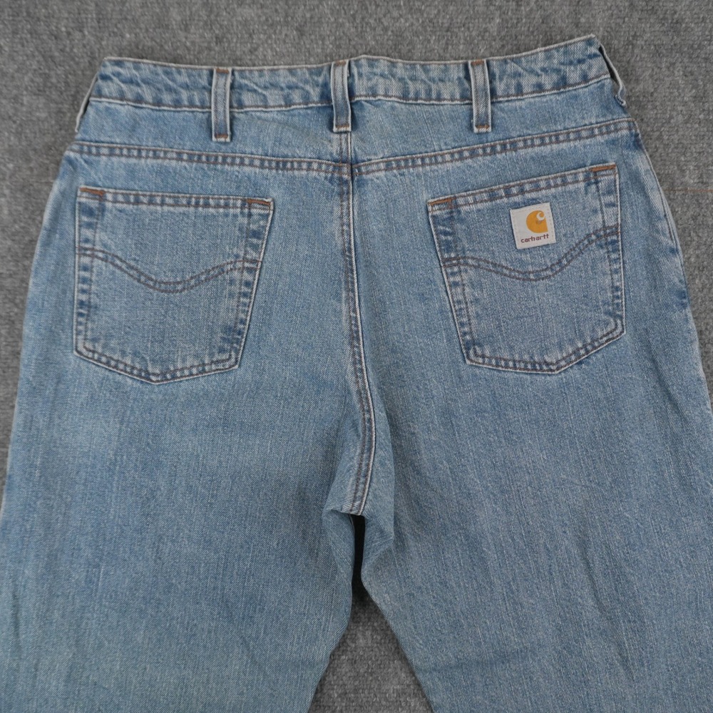 Carhartt Jeans Womens 12/30 Light Wash Blue WB160 Relaxed Straight Leg Denim - Picture 10 of 12